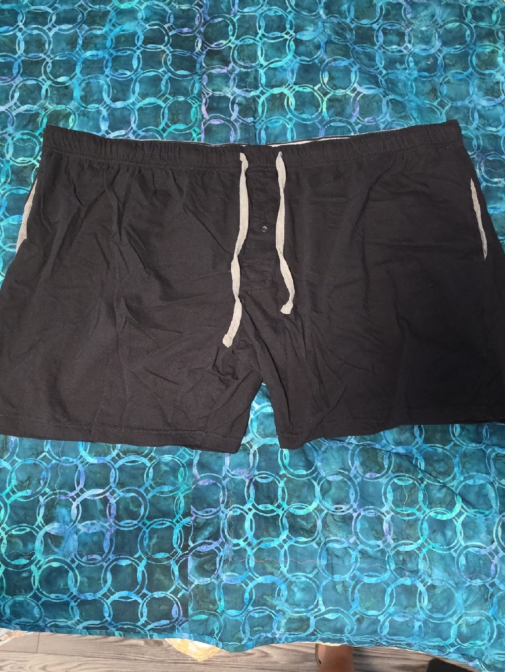 Hanes Black Men's Drawstring Lounge Shorts Size 4XL